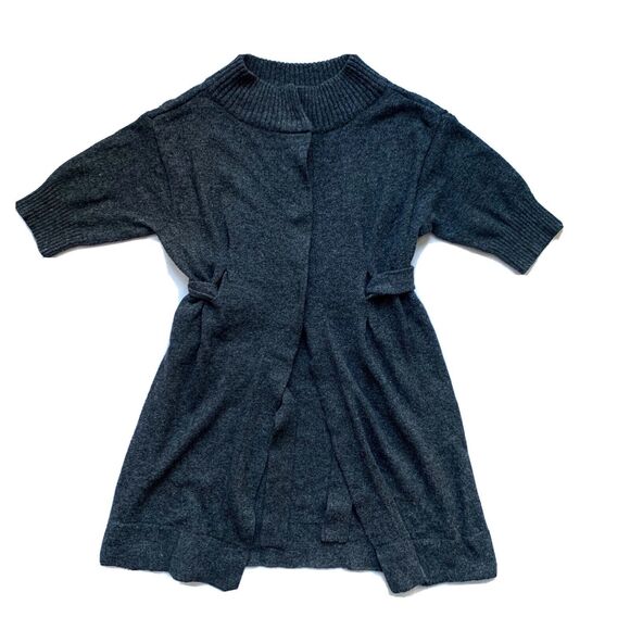 Axcess Liz Claiborne Short Sleeve Long Line 6% Angora Blend Cardigan Size Medium - Picture 1 of 7